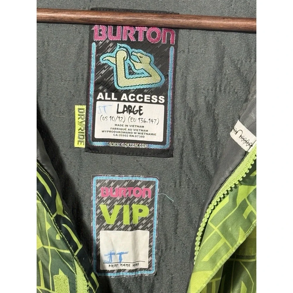 Burton Jacket Youth Large 10-12 Gray Green  Hooded Snowboard All Access Winter